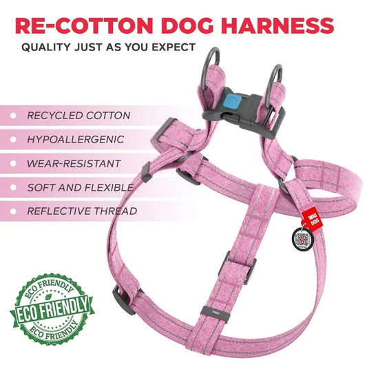 Eco-Friendly Pink Cotton Small Dog Harness - Johns Direct