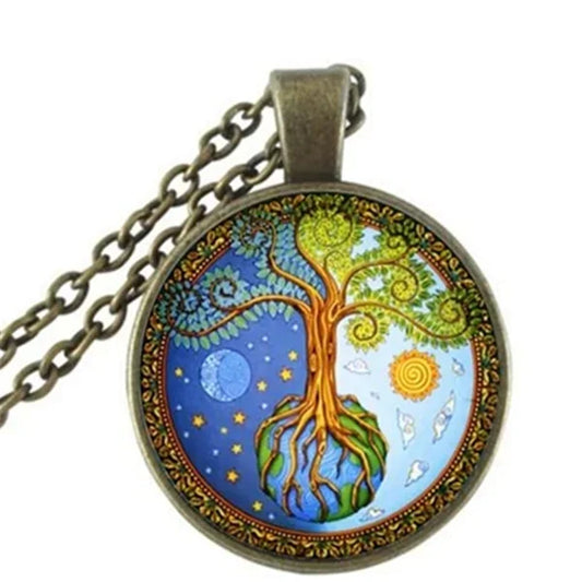 Tree of Life Glass Pendant Necklace - Johns Direct