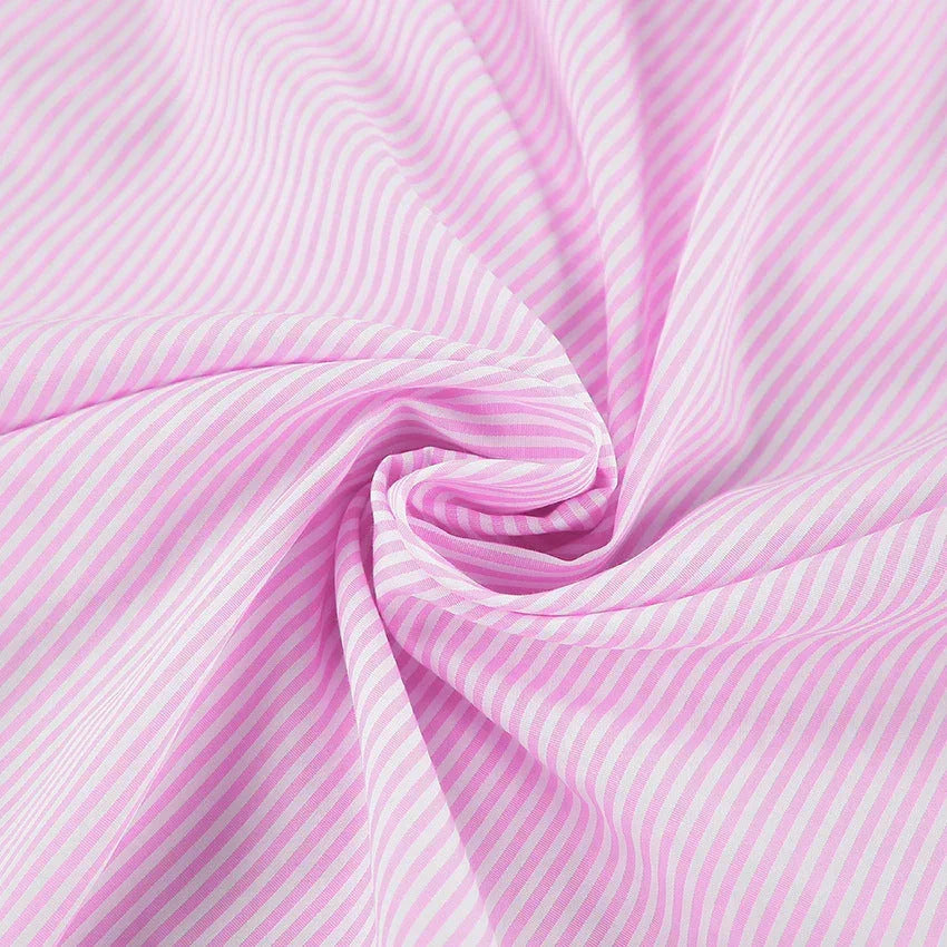 Pink striped fabric for women's casual shirt