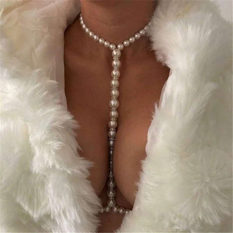 European and American accessories simple, fashionable, rough, pure white pearl chain necklaces, clothing accessories - Johns Direct