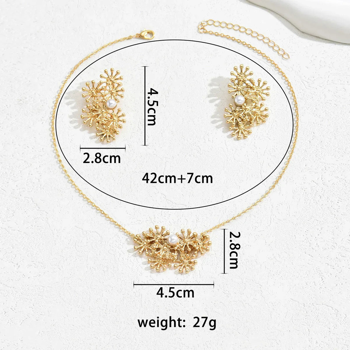 Fashion SUNFLOWER Design Women Necklace Ear Ring Set - Johns Direct