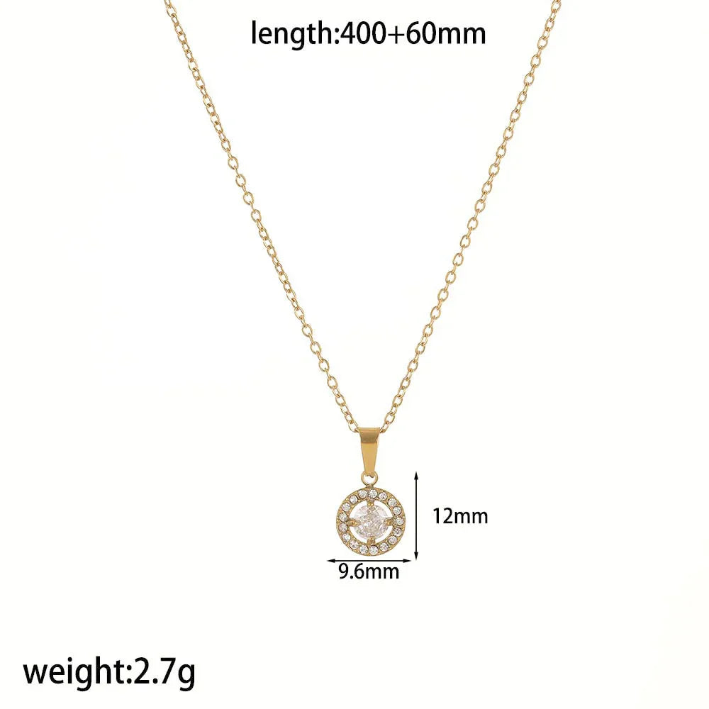 Red Style Light Luxury Rhinestone Zircon Stainless Steel Necklace Women's High-grade Earrings - Johns Direct