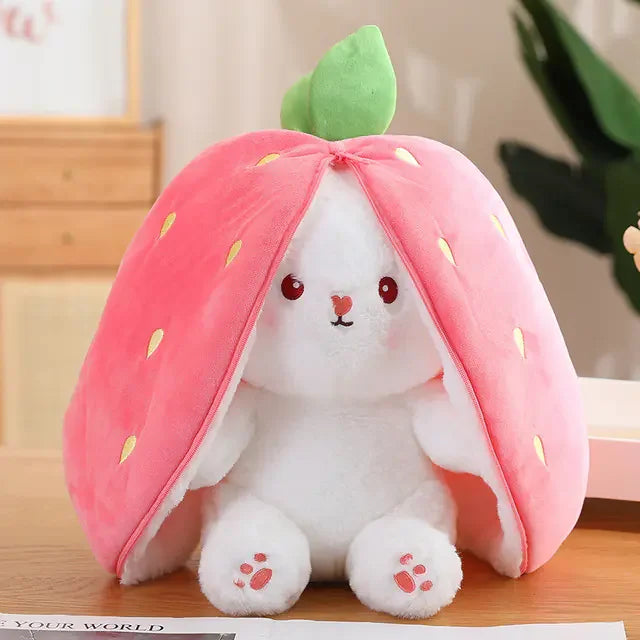 Cute Strawberry Radish Bunny Plush Toy Doll - Johns Direct