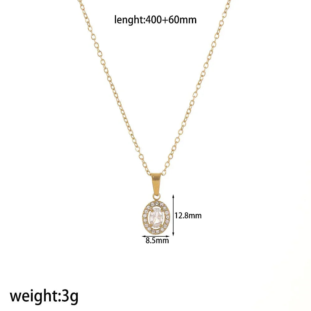 Red Style Light Luxury Rhinestone Zircon Stainless Steel Necklace Women's High-grade Earrings - Johns Direct