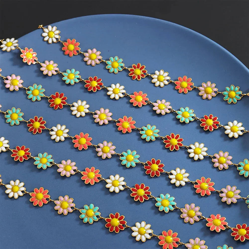 Titanium Steel Oil Drip Flower Necklace - Johns Direct