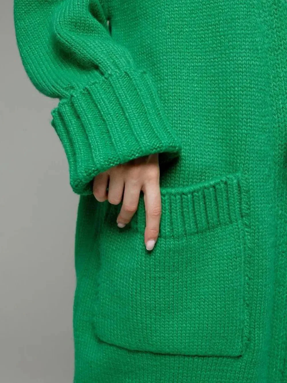 Pocketed Open Front Dropped Shoulder Cardigan - Johns Direct