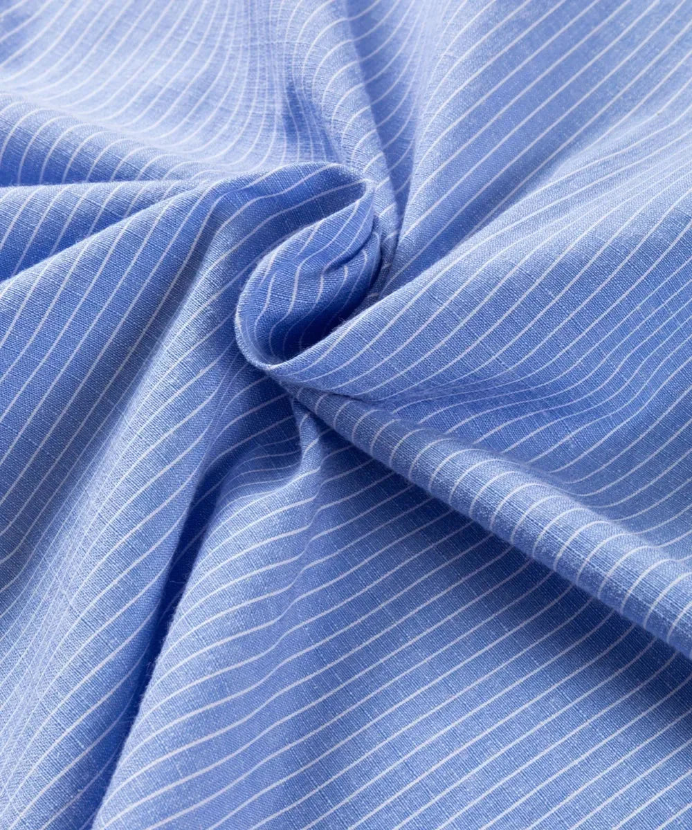 Striped Collared Neck Long Sleeve Shirt - Johns Direct