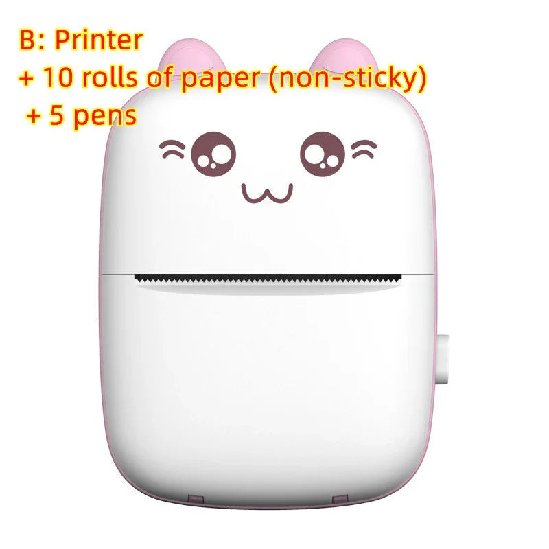 Mini Printer Portable Mini Bluetooth WiFi New Wrong Printer Mobile Phone Photo Title Note Hot Print Pocket Student Error Label Printer - Johns Direct