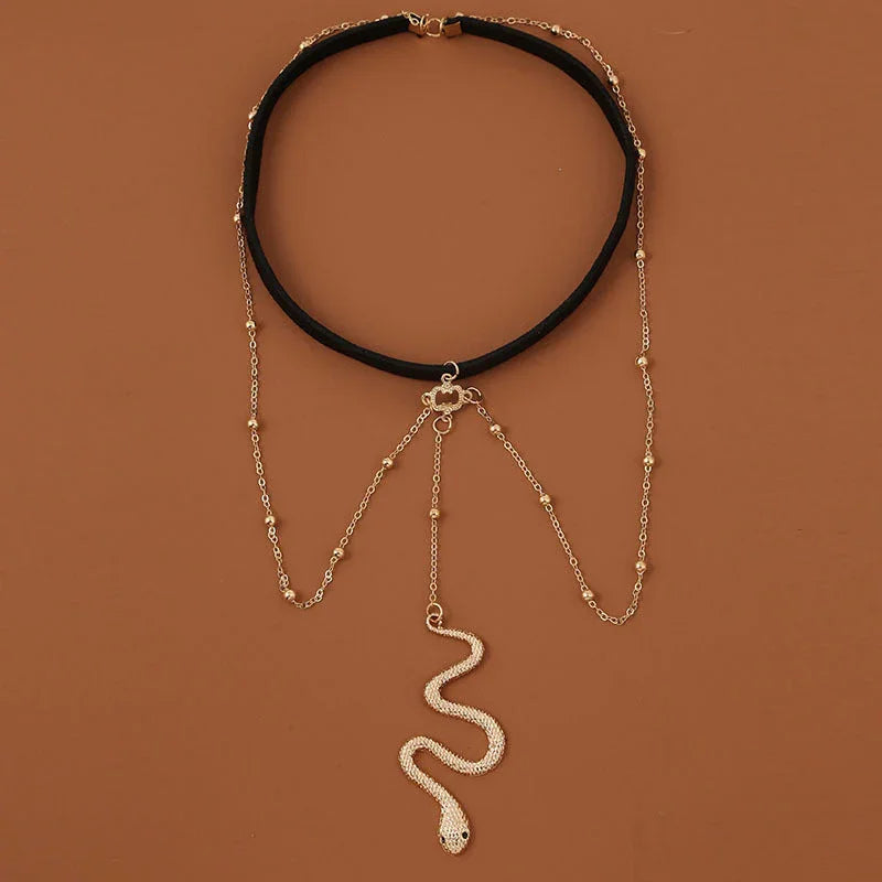 Bohemian Boho Gold Color Metal Beaded Chain Thigh Chain For Women Big Snake Pendants Leg Chain Body Jewelry Beach Style Gift - Johns Direct