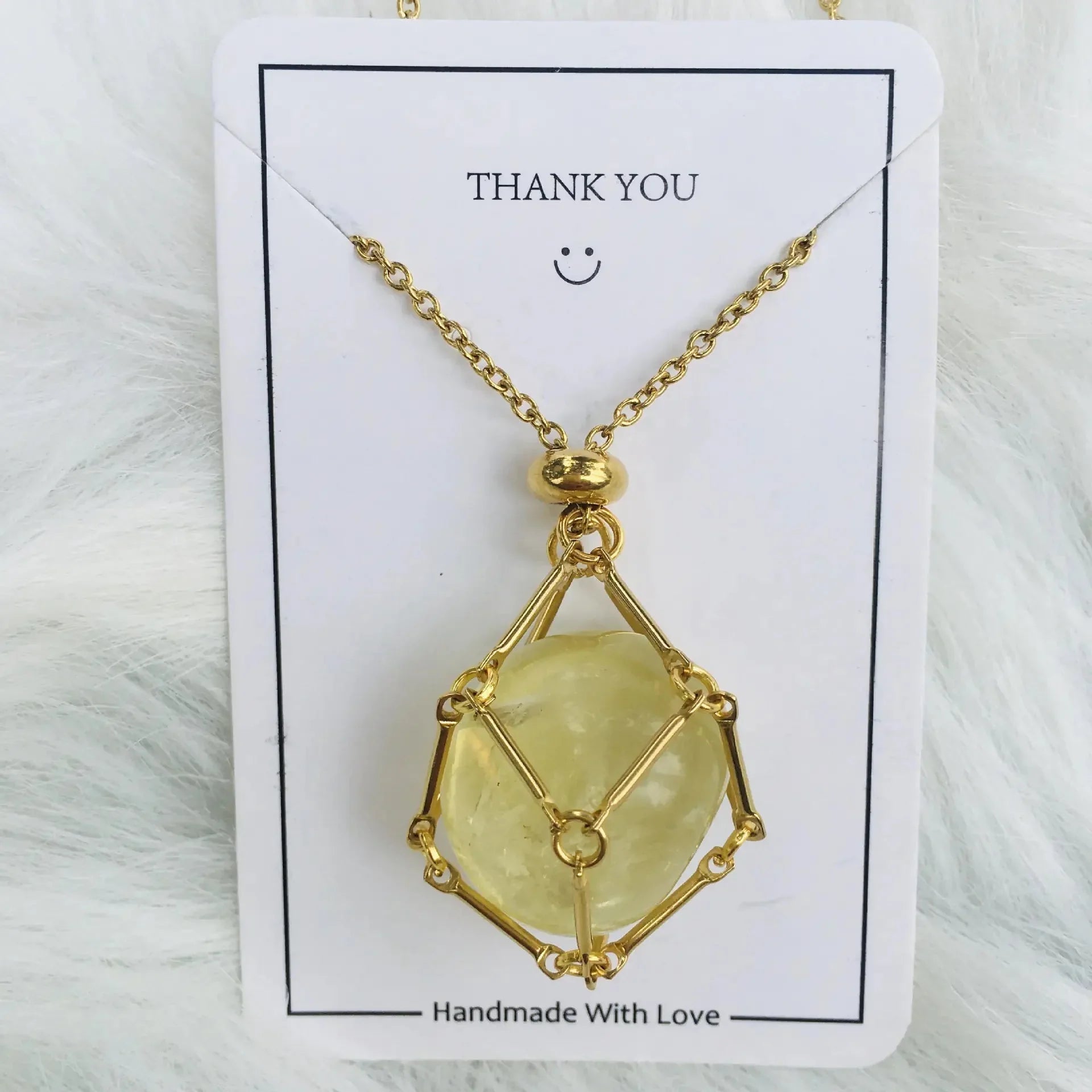 Crystal Raw Stone Pendant Necklace - Johns Direct