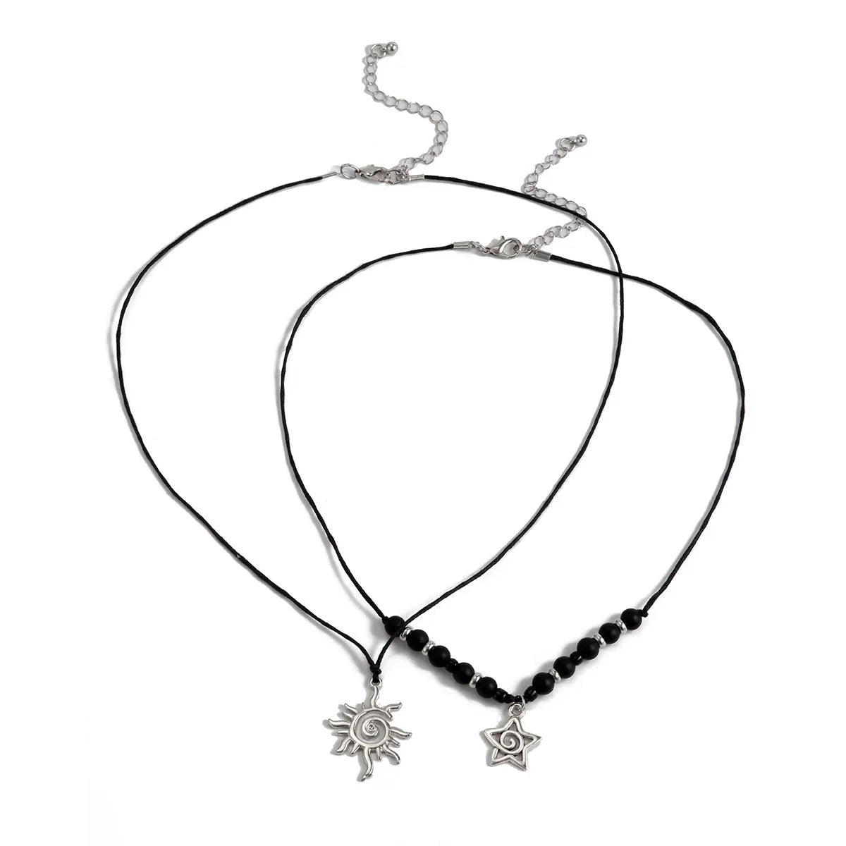 Sunflower frosted wax thread collarbone chain small fresh alloy pearl set necklace - Johns Direct