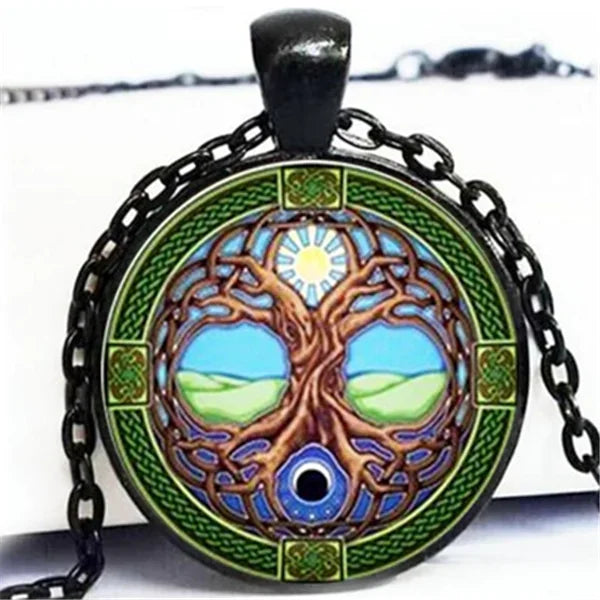Tree of Life Glass Pendant Necklace - Johns Direct