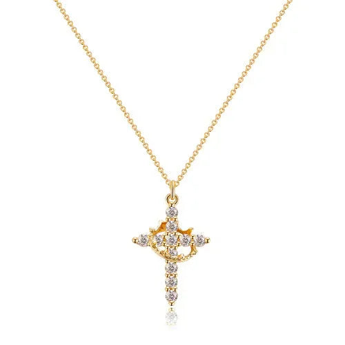 Rotatable Cross Crown Necklace - Johns Direct