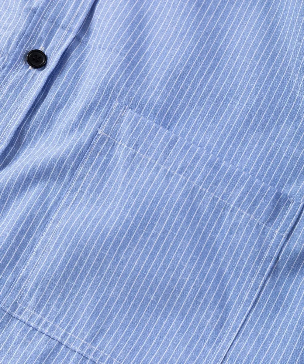 Striped Collared Neck Long Sleeve Shirt - Johns Direct