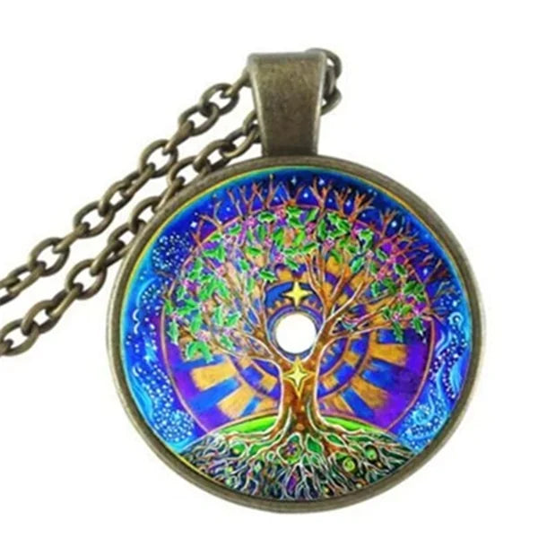 Tree of Life Glass Pendant Necklace - Johns Direct
