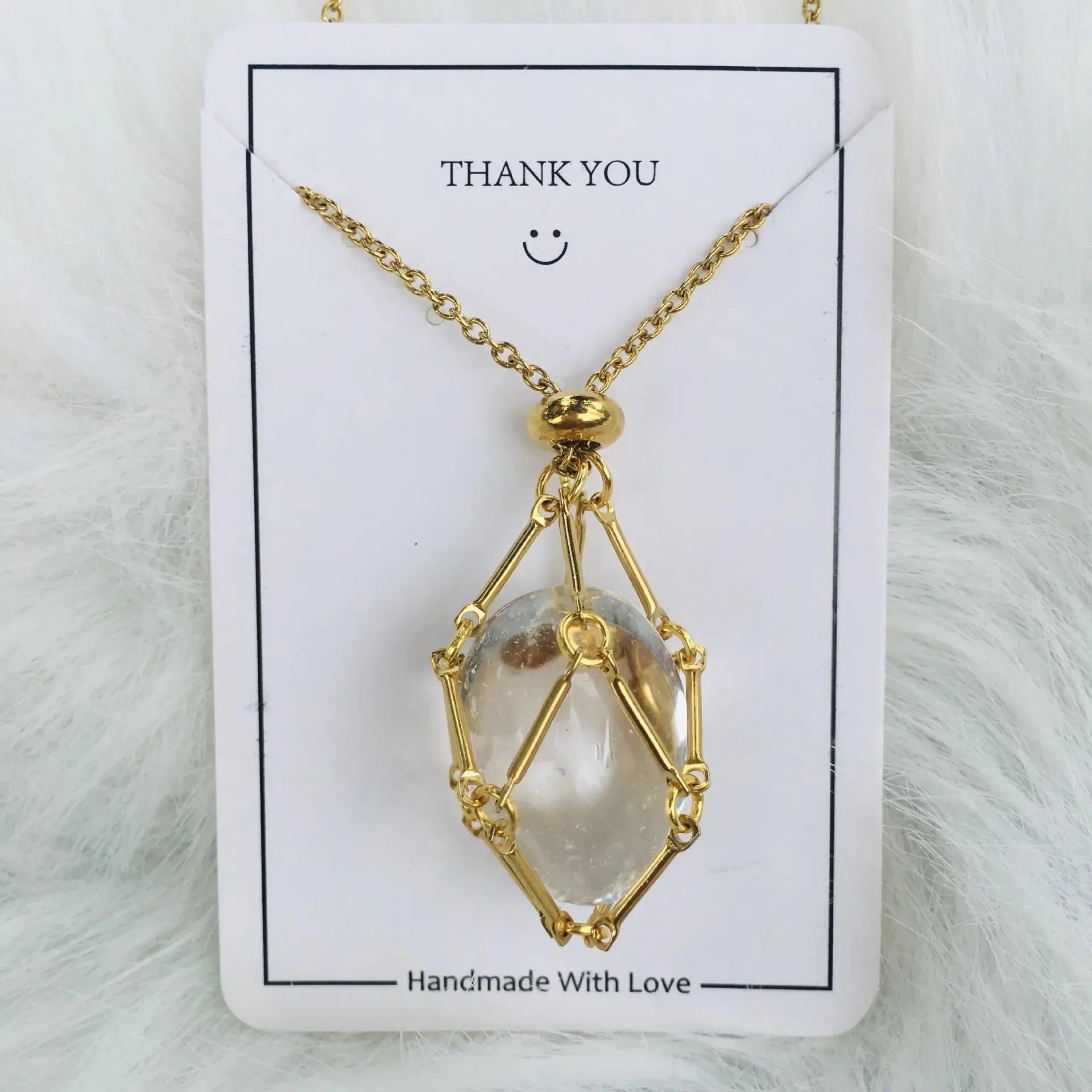 Crystal Raw Stone Pendant Necklace - Johns Direct