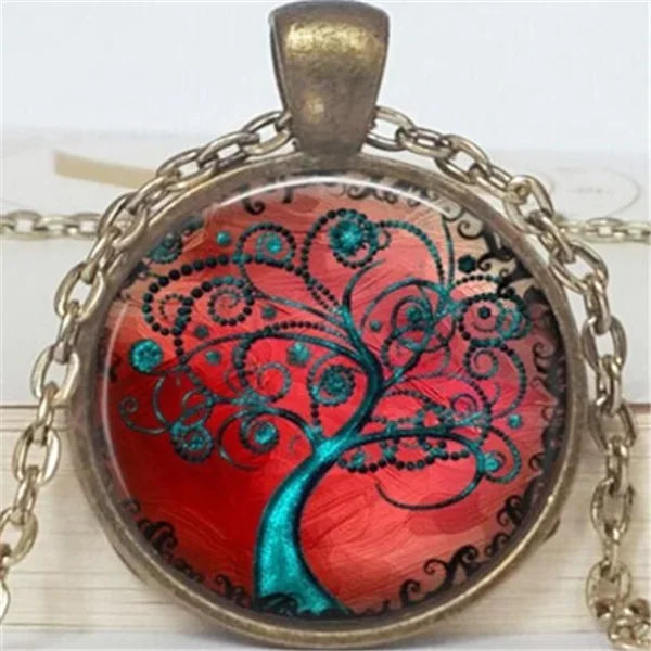 Tree of Life Glass Pendant Necklace - Johns Direct