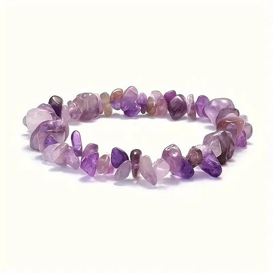 Natural Stone Amethyst Crystal Bud Irregular Rough Stone Necklace - Johns Direct
