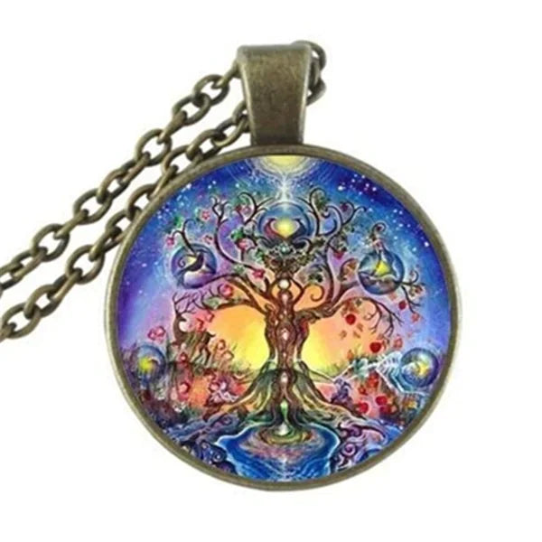 Tree of Life Glass Pendant Necklace - Johns Direct
