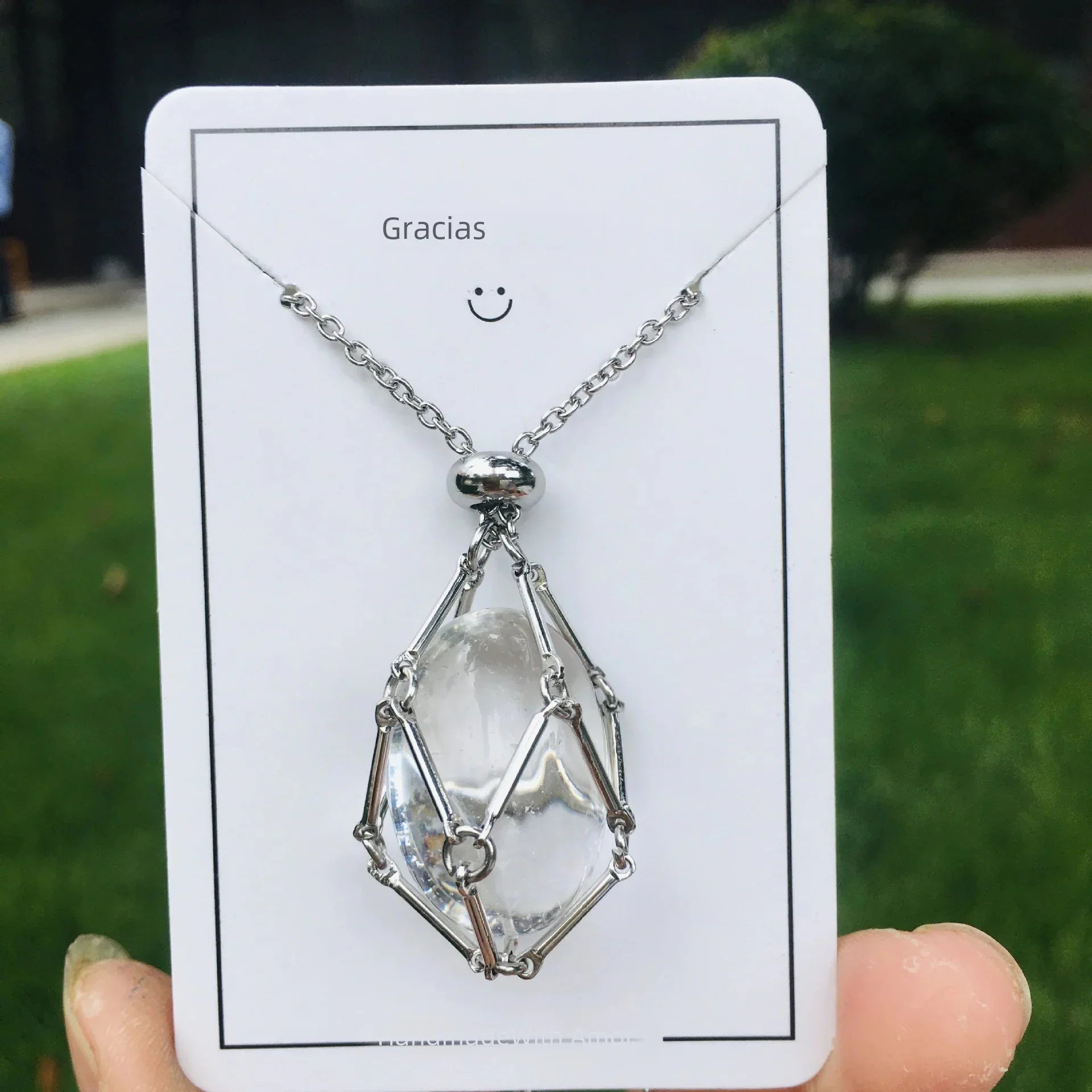 Crystal Raw Stone Pendant Necklace - Johns Direct