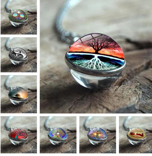Tree of Life Glass Pendant Necklace - Johns Direct