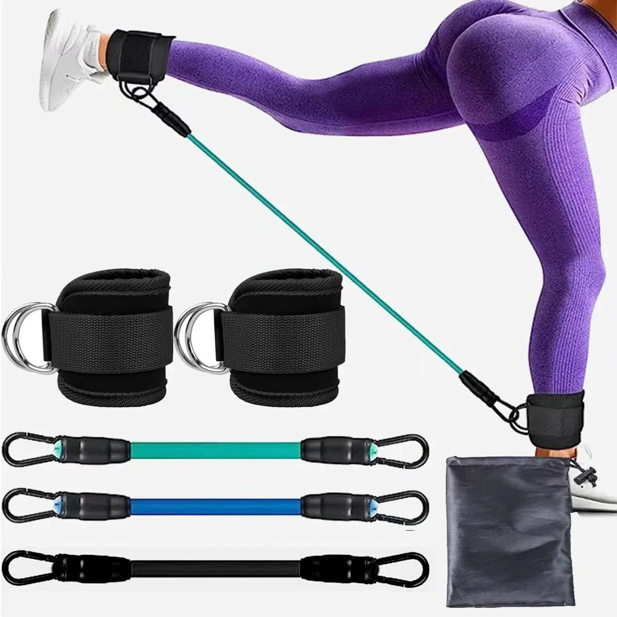 Ankle Strap Resistance Bands Hip Leg Strength Pull Rope Fitness Elastic Training Home Yoga Pilate Crossfit Workout Gym Equipment - Johns Direct