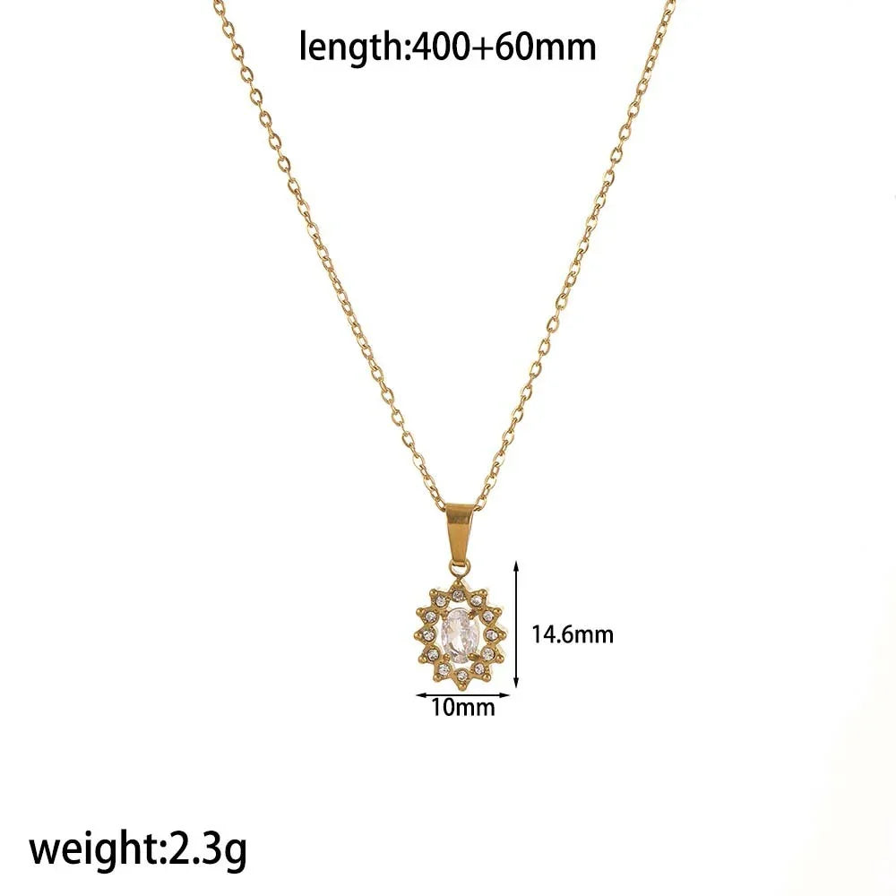 Red Style Light Luxury Rhinestone Zircon Stainless Steel Necklace Women's High-grade Earrings - Johns Direct