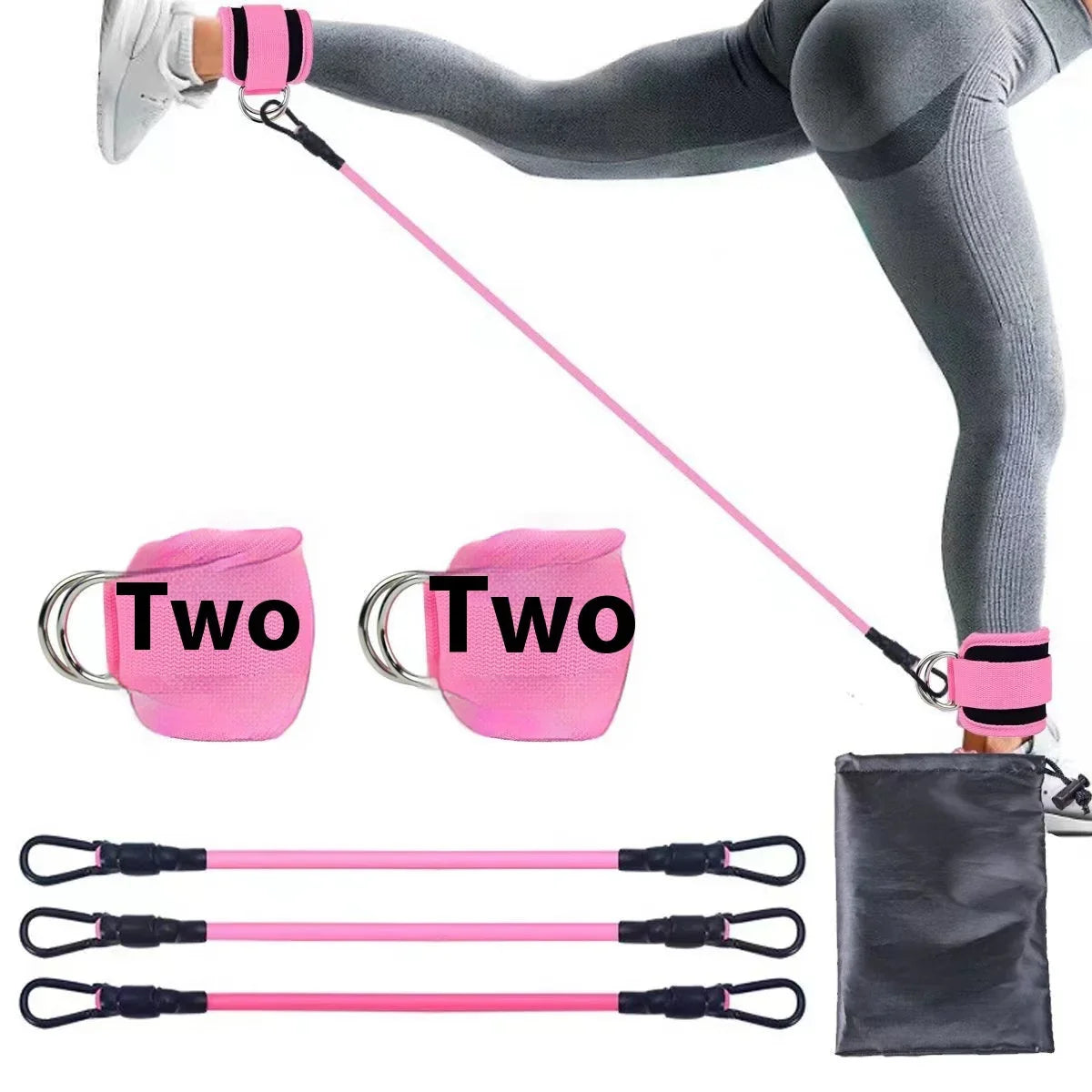 Ankle Strap Resistance Bands Hip Leg Strength Pull Rope Fitness Elastic Training Home Yoga Pilate Crossfit Workout Gym Equipment - Johns Direct