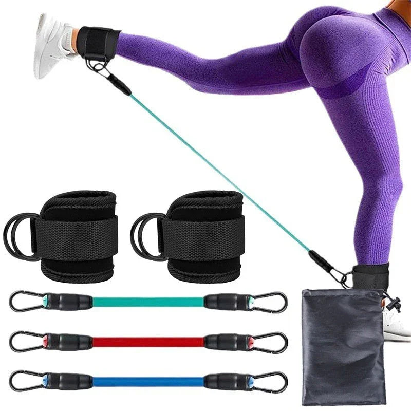 Ankle Strap Resistance Bands Hip Leg Strength Pull Rope Fitness Elastic Training Home Yoga Pilate Crossfit Workout Gym Equipment - Johns Direct