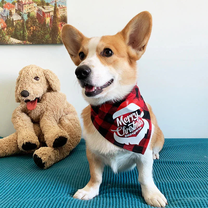 Fashion Pet Dog Christmas Saliva Towel - Johns Direct