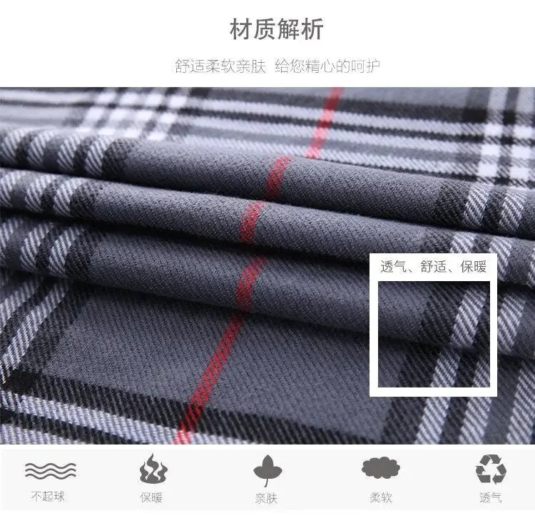 Soft warm stylish checked fashion scarf close-up