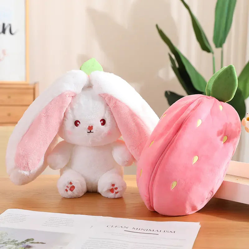 Cute Strawberry Radish Bunny Plush Toy Doll - Johns Direct