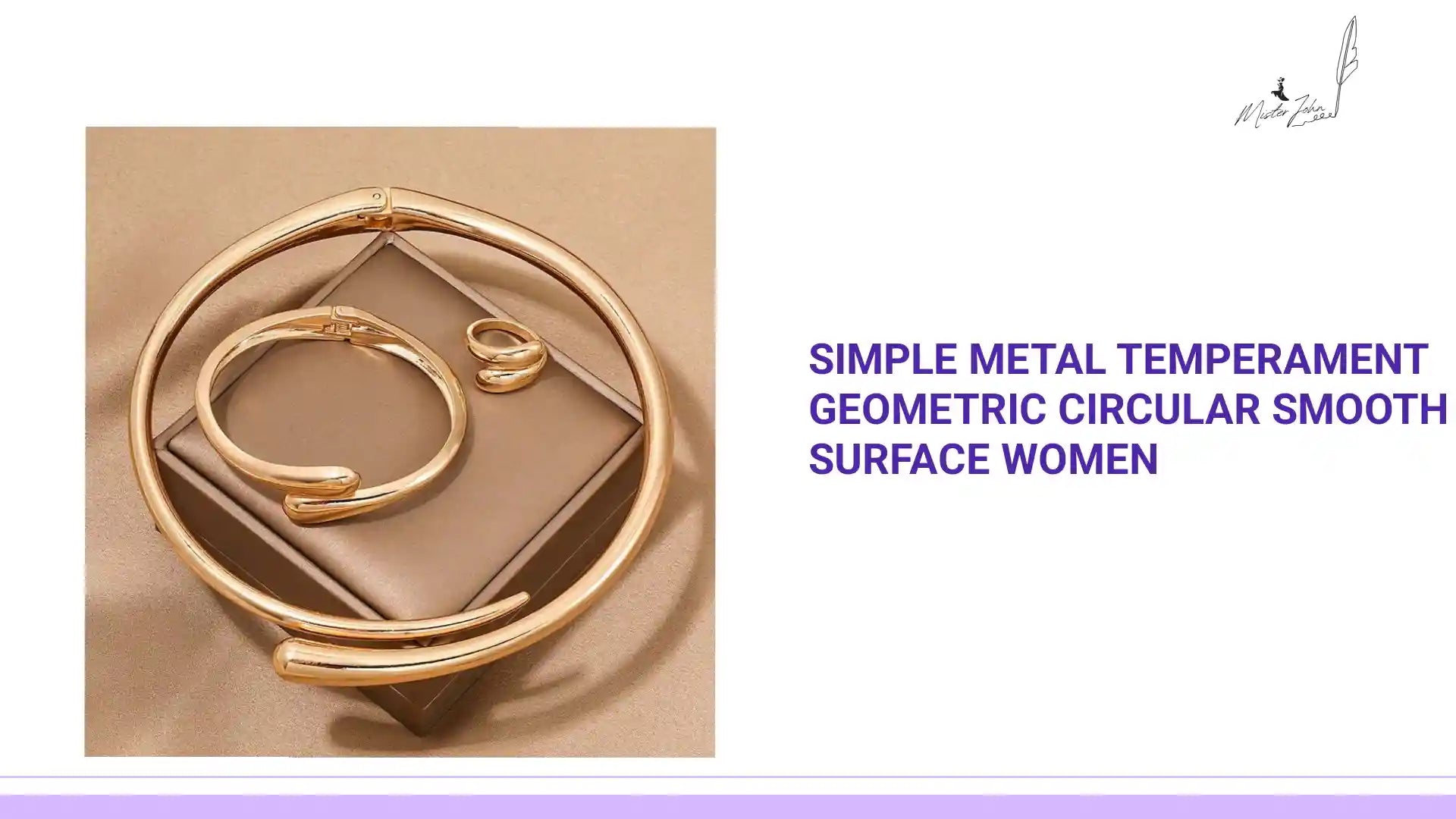 Simple metal temperament geometric circular smooth surface women by@Outfy