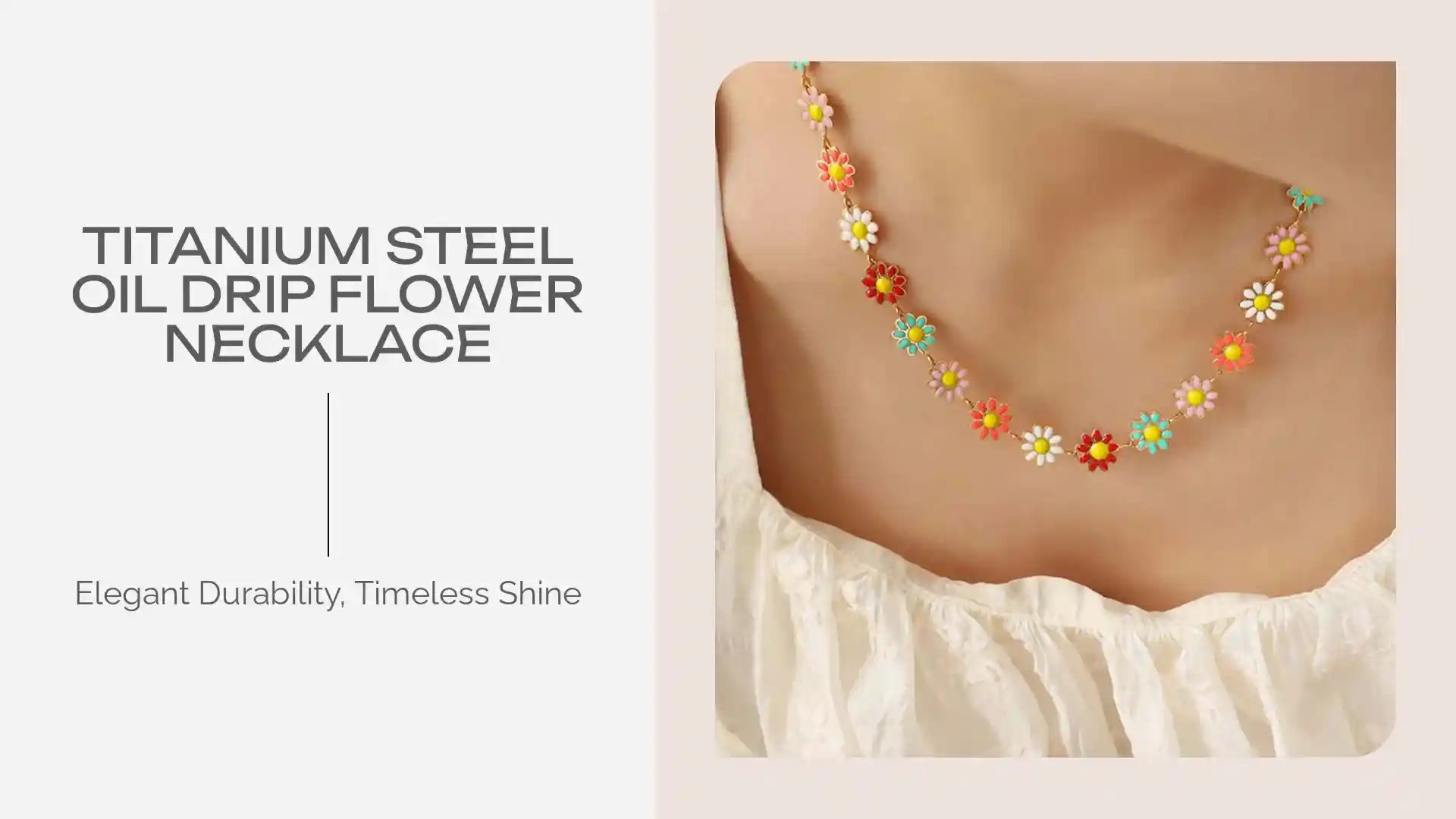 Titanium Steel Oil Drip Flower Necklace by@Outfy