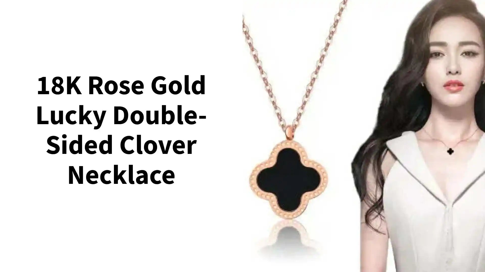 18K Rose Gold Lucky Double-Sided Clover Necklace by@Outfy