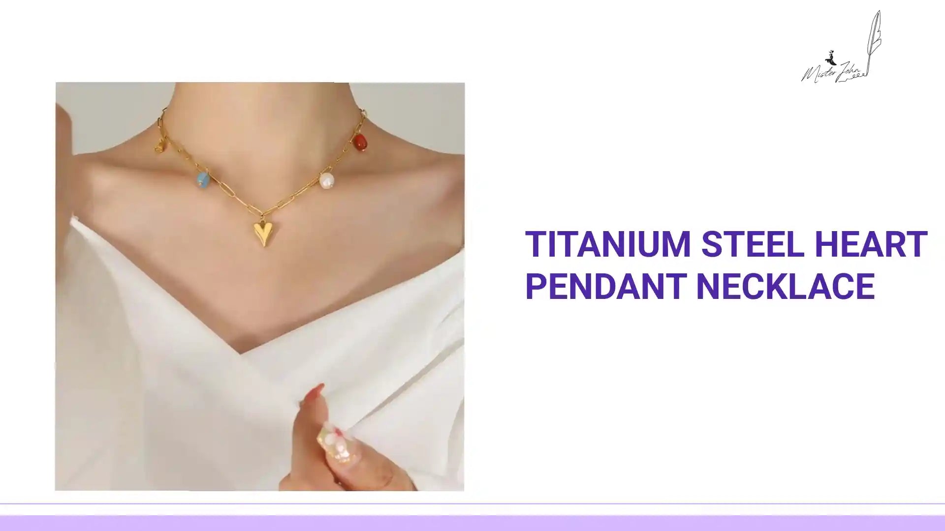 Titanium Steel Heart Pendant Necklace by@Outfy
