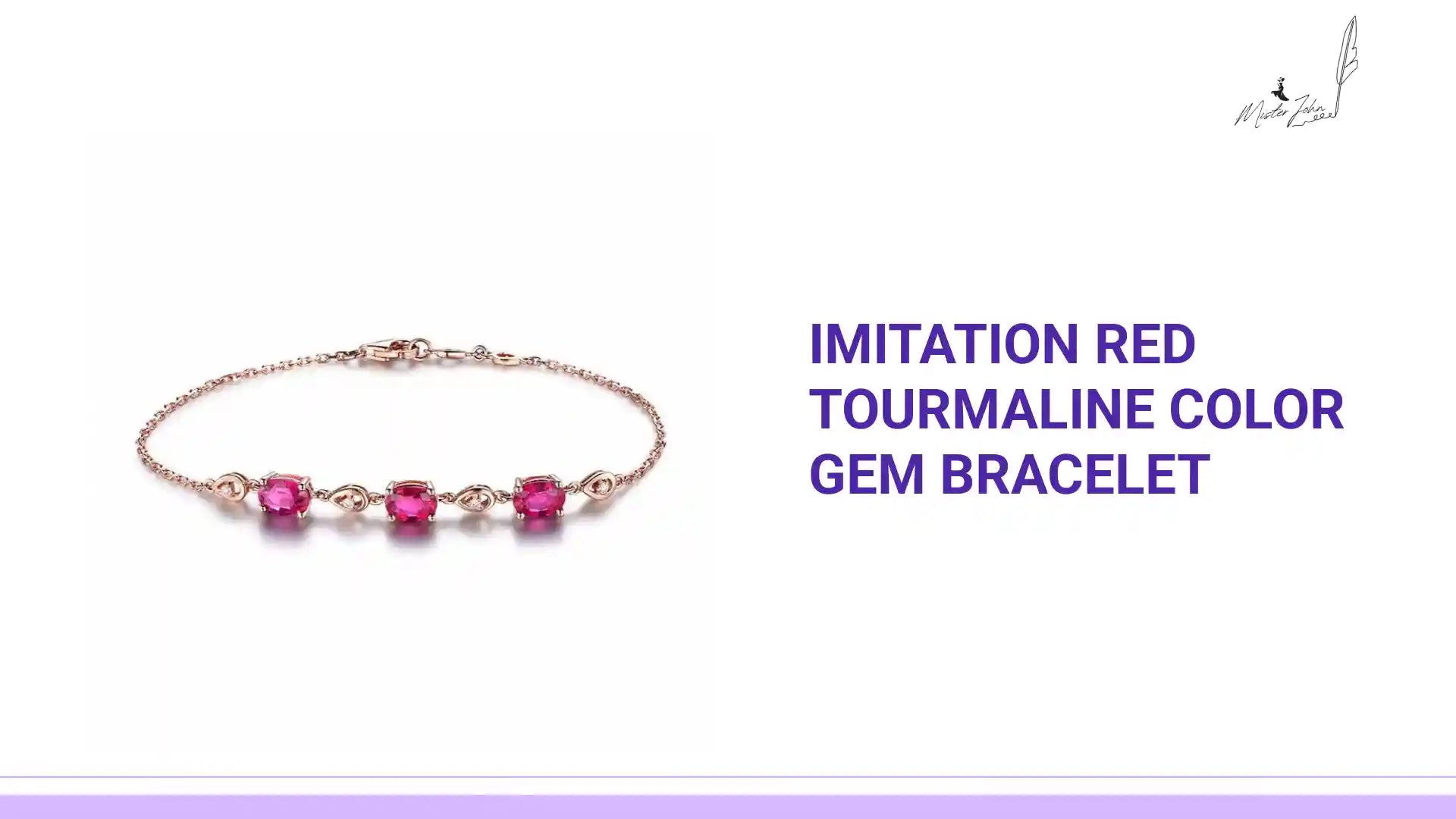 Imitation Red Tourmaline Color Gem Bracelet by@Outfy