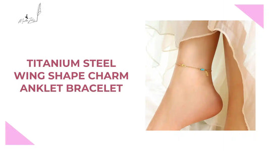 Titanium Steel Wing Shape Charm Anklet Bracelet by@Outfy