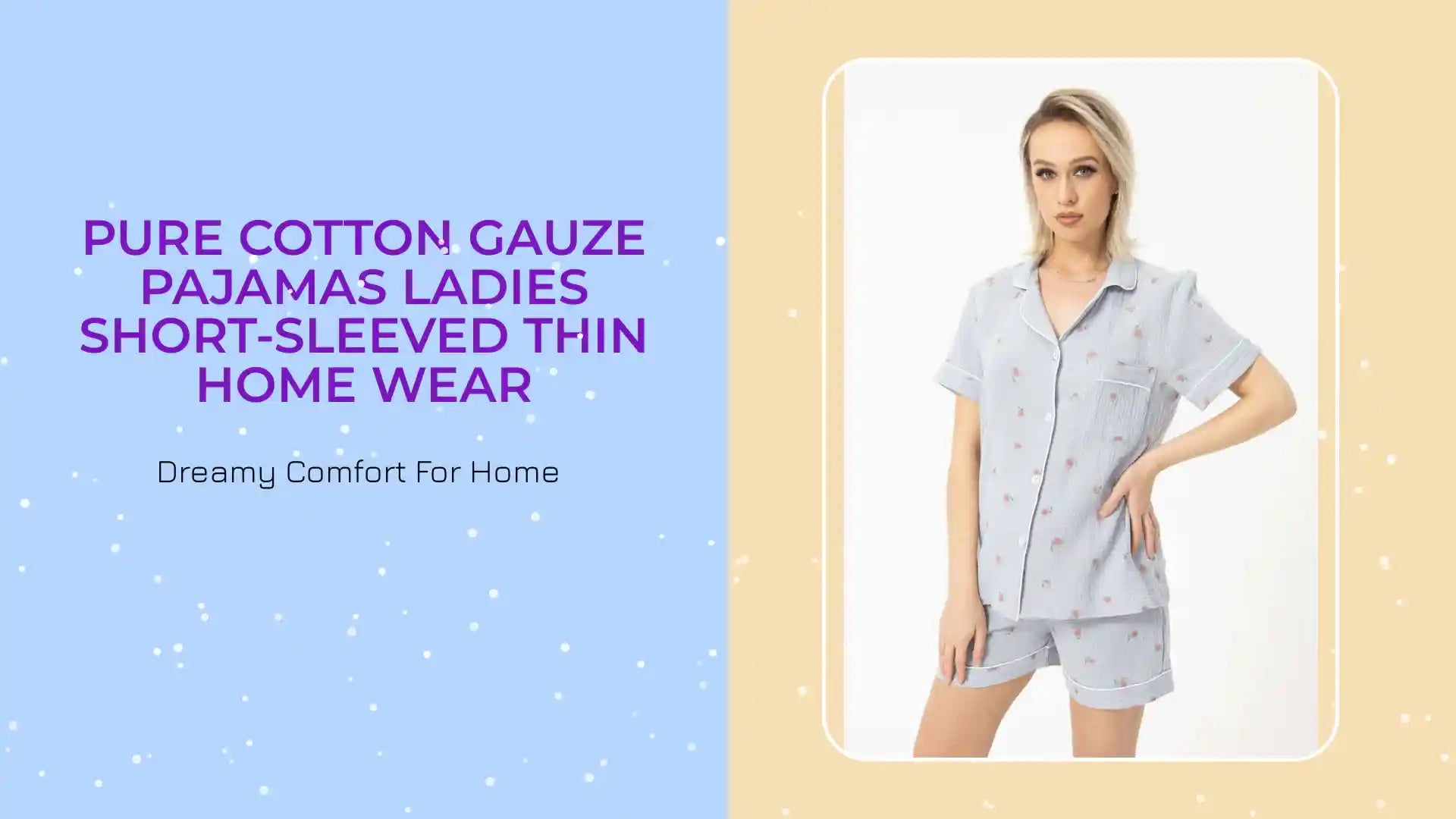 Pure Cotton Gauze Pajamas Ladies Short-sleeved Thin Home Wear by@Outfy