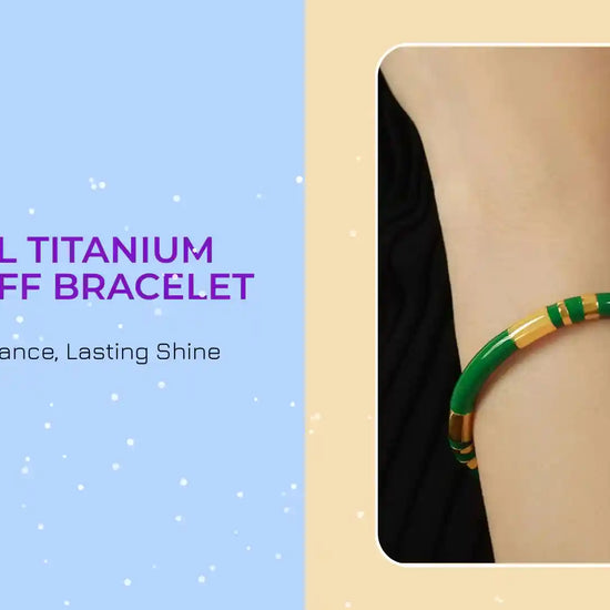 Enamel Titanium Steel Cuff Bracelet by@Outfy