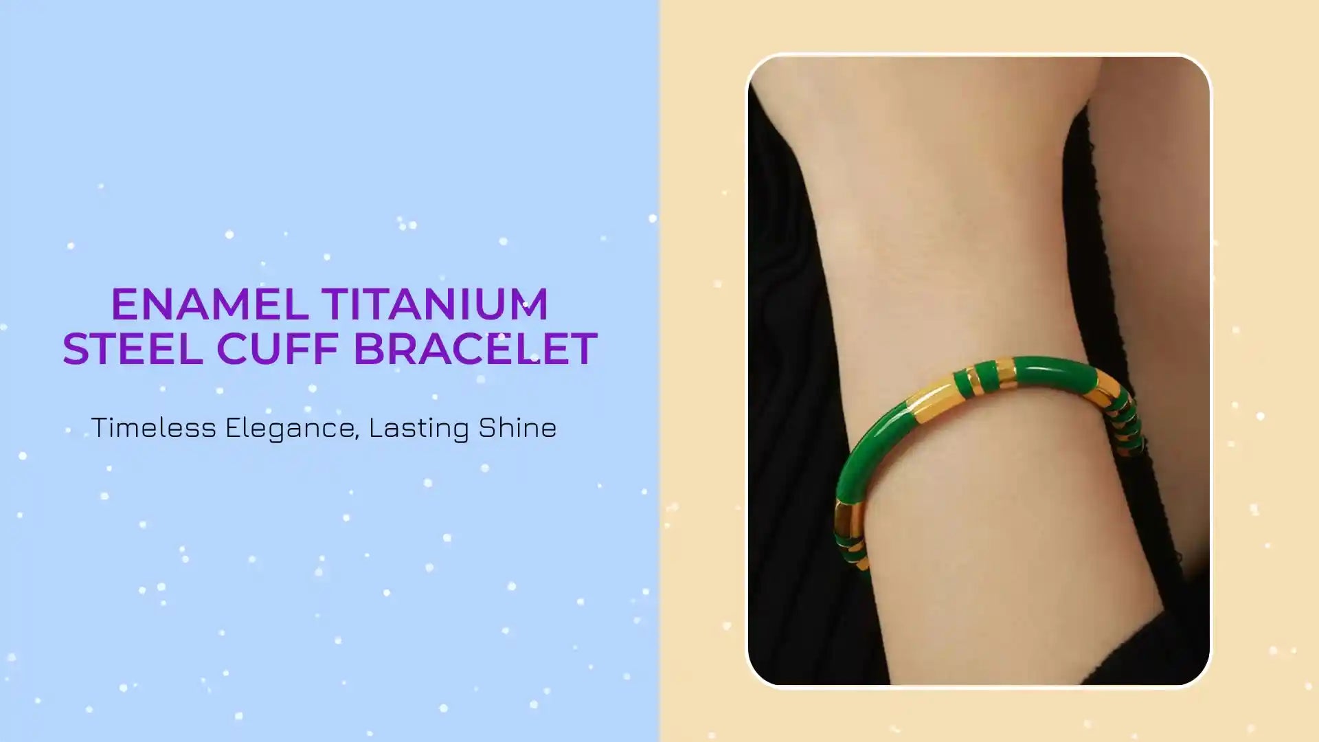 Enamel Titanium Steel Cuff Bracelet by@Outfy