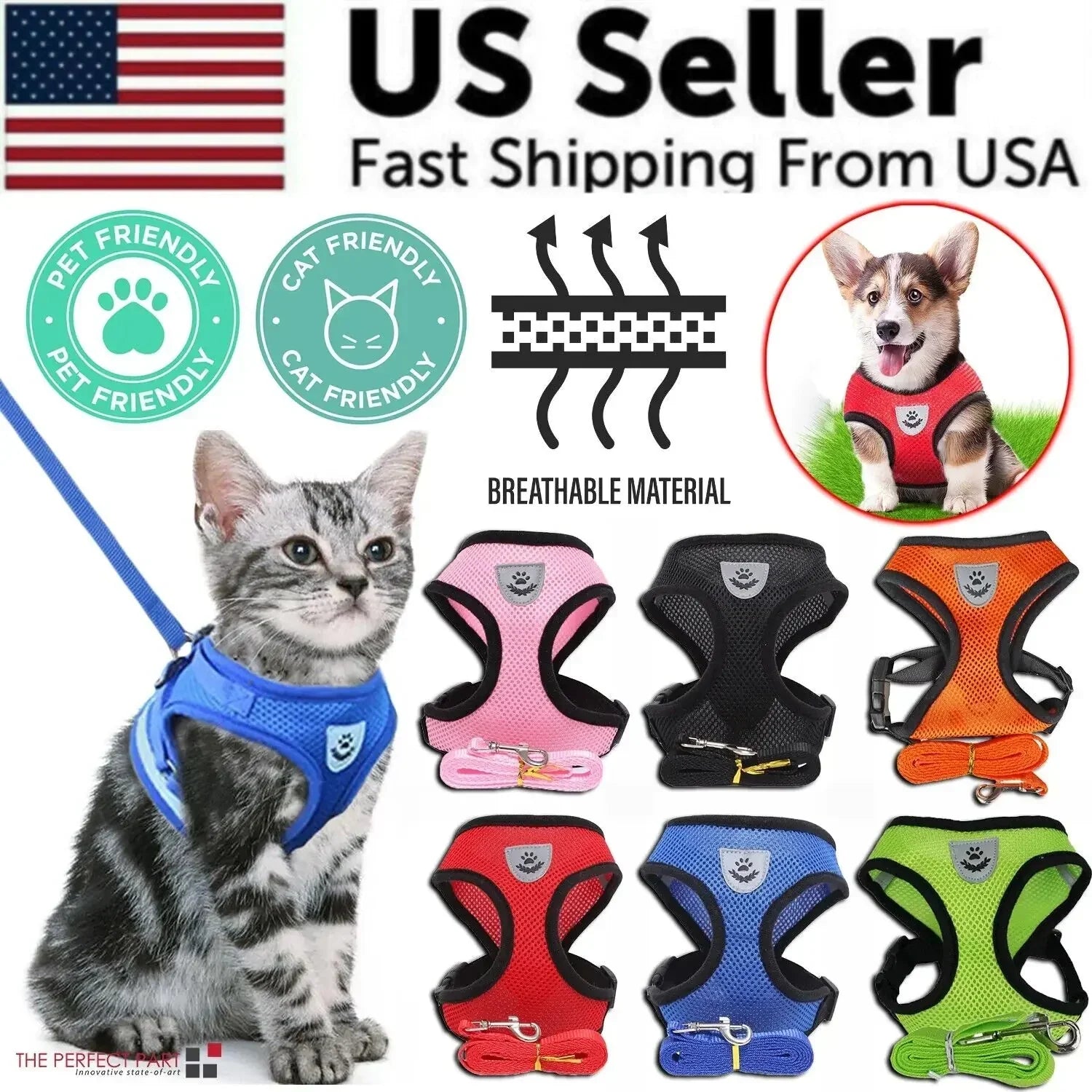 Reflective Adjustable Pet Harness - Johns Direct