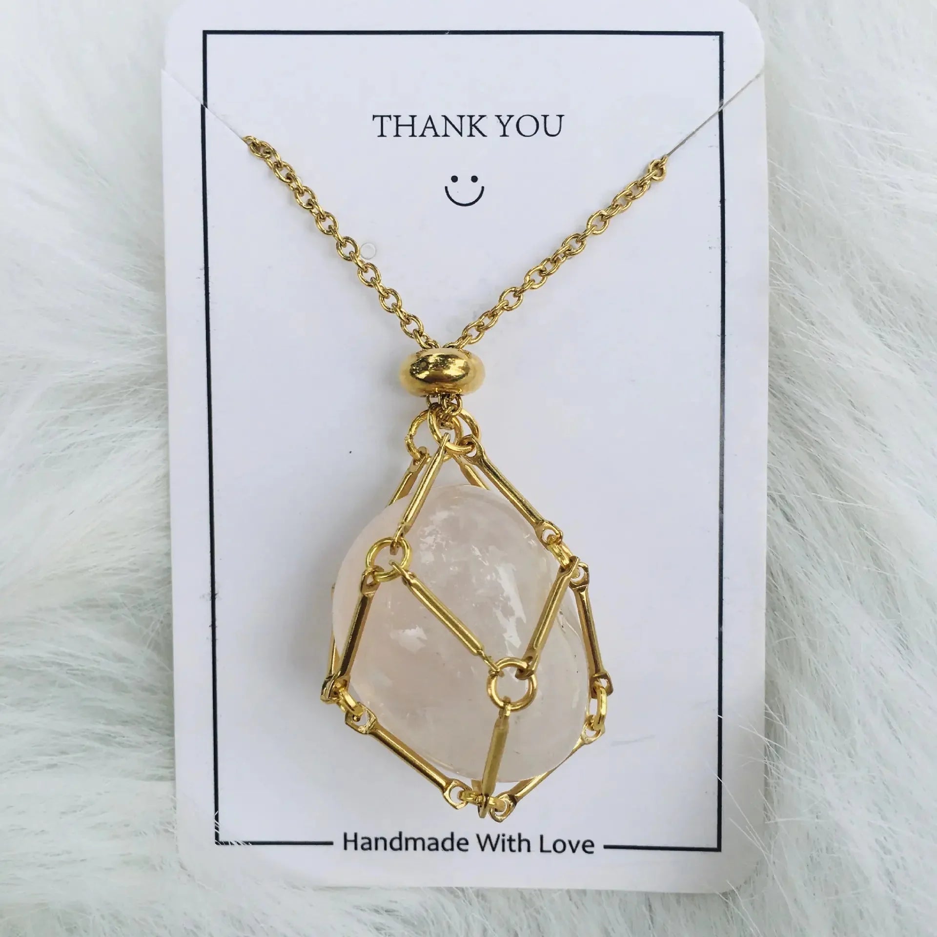 Crystal Raw Stone Pendant Necklace - Johns Direct